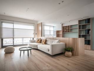 環・抱《高峰匯》, 極簡室內設計 Simple Design Studio 極簡室內設計 Simple Design Studio Modern living room لکڑی Wood effect