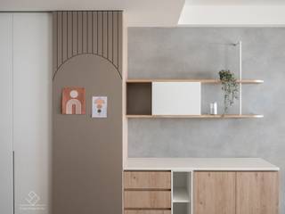 環・抱《高峰匯》, 極簡室內設計 Simple Design Studio 極簡室內設計 Simple Design Studio Pasillos, vestíbulos y escaleras de estilo moderno Compuestos de madera y plástico