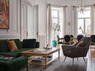 Fine plaiting, Design Studio Yuriy Zimenko Design Studio Yuriy Zimenko Classic style living room Solid Wood White