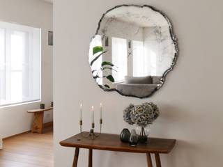 un miroir rond en forme d'arbre pour agrandir l'espace, Loftboutik Loftboutik Klassische Wände & Böden Glas Metallic/Silber Wanddekorationen
