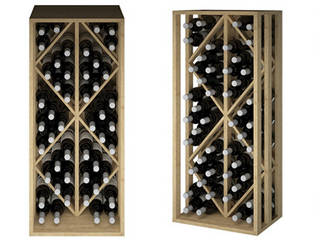 Garrafeiras com Divisórias Triangulares para Organizar Tipos de Vinhos, garrafeiras.pt garrafeiras.pt Adegas rústicas Acabamento em madeira