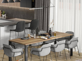 Aranżacja Wnętrz Kuchni - Nowoczesny Styl , Senkoart Design Senkoart Design Kleine Küche Grau