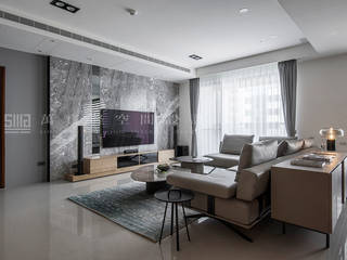 臺邦建設 │ 上閑悅, SING萬寶隆空間設計 SING萬寶隆空間設計 Modern Living Room