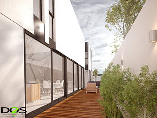 CASA DS 2V, DOS Arquitectura y construcción DOS Arquitectura y construcción Minimalist balcony, veranda & terrace