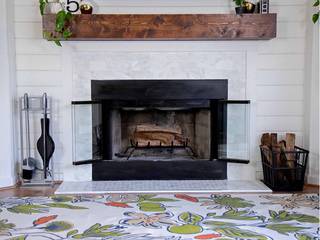 8 Creative Fireplace Design Ideas to Warm Your Home, Caroline Nixon Caroline Nixon Modern living room