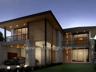 แบบบ้านสองชั้น 4 ห้องนอน ทรงตัวแอล, AR93 Design AR93 Design