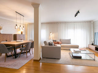 Sala & Suite | Loures, Traço Magenta - Design de Interiores Traço Magenta - Design de Interiores Nowoczesny salon