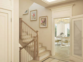 Дизайн прихожей и коридора в неоклассическом стиле, Студия дизайна "Линия интерьера" Студия дизайна 'Линия интерьера' Stairs