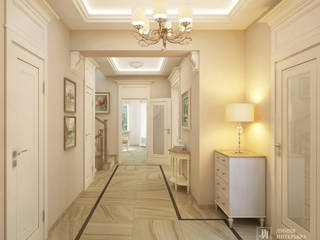 Дизайн прихожей и коридора в неоклассическом стиле, Студия дизайна "Линия интерьера" Студия дизайна 'Линия интерьера' Коридор, прихожая и лестница в классическом стиле
