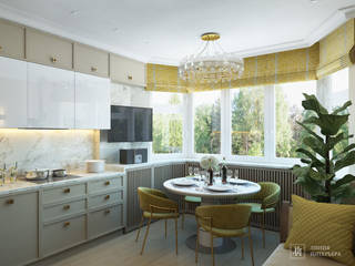 Интерьер кухни в современной квартире, Студия дизайна "Линия интерьера" Студия дизайна 'Линия интерьера' Kitchen