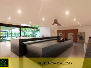 RESIDENCIA EN MÉRIDA, GR, AIDA TRACONIS ARQUITECTOS EN MÉRIDA, YUCATÁN, MÉXICO AIDA TRACONIS ARQUITECTOS EN MÉRIDA, YUCATÁN, MÉXICO Cocinas modernas