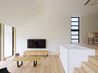 野田の家-noda, 空間建築-傳 空間建築-傳 Living room White