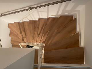 Austausch von Blockstufen auf Stahl Zweiholmtreppe, Treppenrenovierung Treppenrenovierung Stairs Wood-Plastic Composite