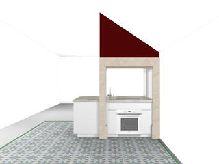 Projeto e Execução_Reabilitação Ilha Cozinha, Desenho Branco Desenho Branco Kitchen