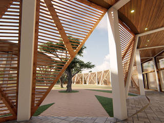 Teacher's Education Building, Sindac Architectural Design and Consultancy Sindac Architectural Design and Consultancy Hành lang, sảnh & cầu thang phong cách hiện đại Gỗ Wood effect