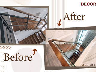 Interior Design by DECORA, บริษัท เดคอร่า (ไทยแลนด์) จำกัด บริษัท เดคอร่า (ไทยแลนด์) จำกัด Stairs Glass