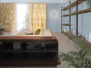 Appartamento a Taormina, beatrice pierallini beatrice pierallini 地中海スタイルの 寝室