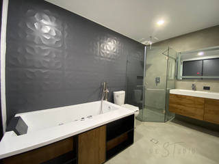 Baño negro, deSTudio deSTudio Modern style bathrooms Quartz