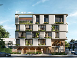 H2 Apartment - Dự án căn hộ cho thuê - Khu đô thị phức hợp Sơn Trà - Điện Ngọc, TP. Đà Nẵng, AVA Architects AVA Architects その他のスペース コンクリート