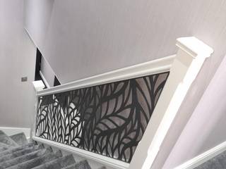 Elegant laser cut staircase., Staircase Renovation Staircase Renovation Escaleras Metal Metálico/Plateado