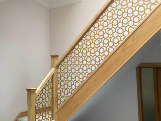 Decorative metal staircase panels, Staircase Renovation Staircase Renovation บันได โลหะ Amber/Gold