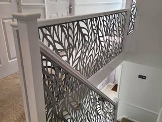 Laser cut alternative to wooden spindles, Staircase Renovation Staircase Renovation Cầu thang Kim loại