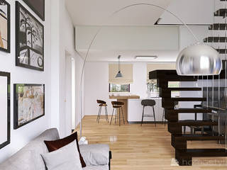 Progetto zona giorno appartamento., L&M design di Marelli Cinzia L&M design di Marelli Cinzia Sala da pranzo moderna Effetto legno