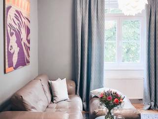 Altbaucharme in München, LOVA LOVA Moderne Wohnzimmer Holz Grün