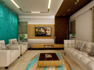 Interior Of Flat For Mr. Desai, A B Design Studio A B Design Studio Modern living room