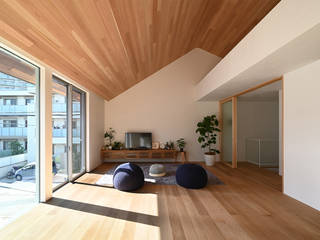 都島の家, HAMADA DESIGN HAMADA DESIGN غرفة المعيشة خشب متين Multicolored