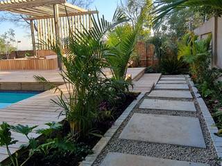 Wooden pergola Young Landscape Design Studio Tropical style garden