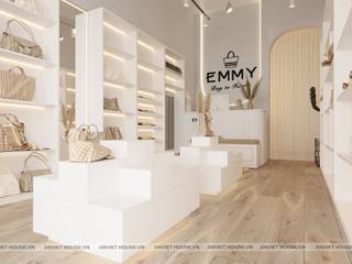 Emmy bag shop project, Anviethouse Anviethouse Commercial spaces Plywood