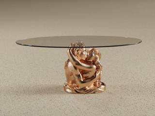 Tavolini da salotto in agglomerato di marmo, DABLEC di Tiziano Moletta DABLEC di Tiziano Moletta Salas de estilo clásico Vidrio Ámbar/Dorado