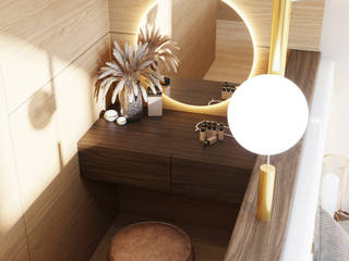 Дом в котором живет лес, Студия дизайна интерьера "Золотое сечение" Студия дизайна интерьера 'Золотое сечение' Dormitorios minimalistas
