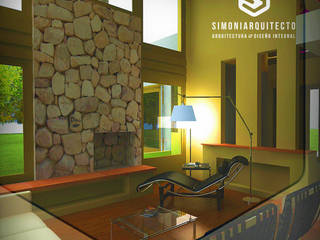 CASA OSORNO - CHILE , simoniarquitecto simoniarquitecto 现代客厅設計點子、靈感 & 圖片 石器