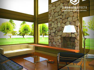 CASA OSORNO - CHILE , simoniarquitecto simoniarquitecto Modern Living Room Stone