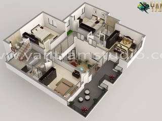 Modern residential house floor plan design by 3d home plan design online, San Francisco,California, Yantram Animation Studio Corporation Yantram Animation Studio Corporation