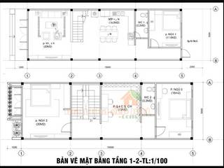 Nhà phố 3 tầng đẹp hiện đại 5x15m có 3 phòng ngủ phong cách nổi bật, Công ty TNHH TKXD Nhà Đẹp Mới Công ty TNHH TKXD Nhà Đẹp Mới Einfamilienhaus