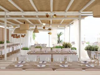 Beach Club, ERIC SANTOS • ARCHITECTURE ERIC SANTOS • ARCHITECTURE Mediterranean style balcony, veranda & terrace