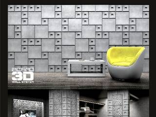 Panele ścienne 3d ZICARO, ZICARO - producent paneli 3D i paneli ażurowych ZICARO - producent paneli 3D i paneli ażurowych Modern Study Room and Home Office Concrete