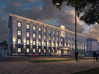 Проект капитального ремонта фасадов здания УМВД России по Белгородской области, ЕвроПроект ЕвроПроект Commercial spaces
