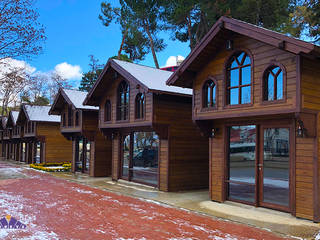 Ahşap Satış Ofisi ve Ahşap Restaurant, BANEVA Ahşap Yapılar BANEVA Ahşap Yapılar Bungalows Wood Wood effect