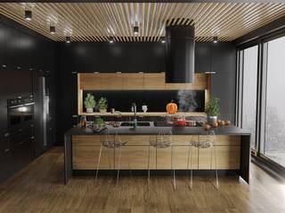 Concept cucina stile moderno con isola, Alessandro Chessa Alessandro Chessa Kitchen