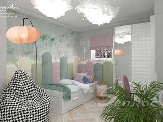 Pokój dla dziewczynki w pastelowych kolorach, Senkoart Design Senkoart Design Girls Bedroom Multicolored