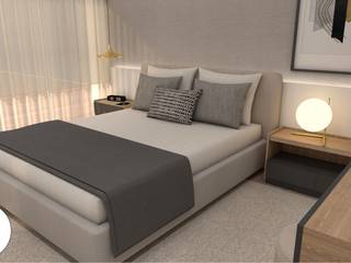 Projeto - Design de interiores - Suite IP, Areabranca Areabranca Спальная комната Кровати и изголовья