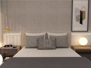 Projeto - Design de interiores - Suite IP, Areabranca Areabranca ห้องนอนเตียงนอนและหัวเตียง