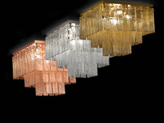 CHARLESTON: la plafoniera realizzata in vetro di Murano, MULTIFORME® lighting MULTIFORME® lighting Rumah: Ide desain interior, inspirasi & gambar