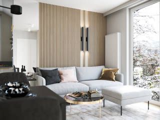 apartament w kobiecym stylu, Double Look Design Double Look Design Modern Living Room