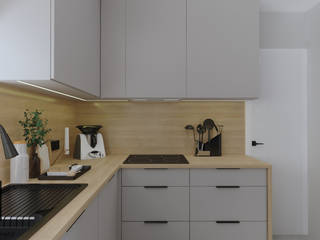 Nowoczesna kuchnia (Dom w Malinówkach), KJ Studio Projektowanie wnętrz KJ Studio Projektowanie wnętrz Modern kitchen Wood Wood effect
