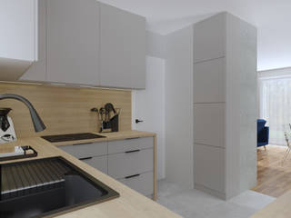 Nowoczesna kuchnia (Dom w Malinówkach), KJ Studio Projektowanie wnętrz KJ Studio Projektowanie wnętrz Built-in kitchens Wood Wood effect